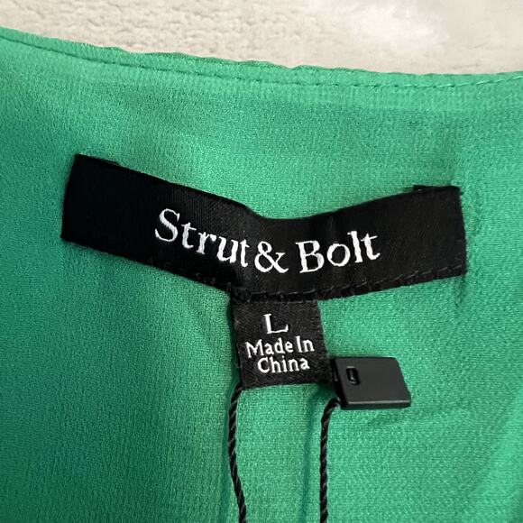 Strut Bolt Top Womens Large Green Bodysuit Four Leaf Clover St Patricks Day - Picture 8 of 13